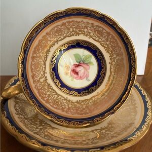 Paragon cabbage rose very rare teacup and saucer
